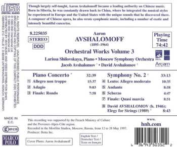 CD Aaron Avshalomov: Orchestral Works, Volume 3