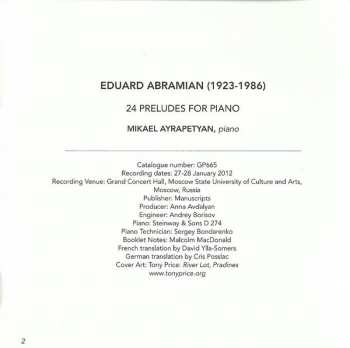 CD Mikael Ayrapetyan: 24 Preludes For Piano