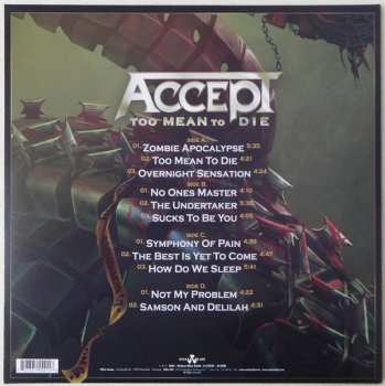 2LP Accept: Too Mean To Die LTD