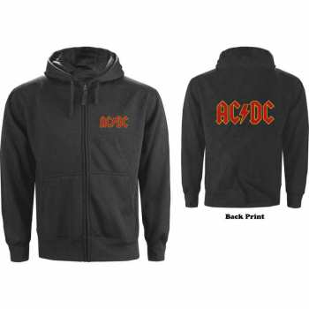 Merch AC/DC: Ac/dc Unisex Zipped Hoodie: Logo (back Print) (small) S