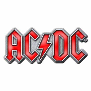 Merch AC/DC: Button Red Logo Ac/dc Steel