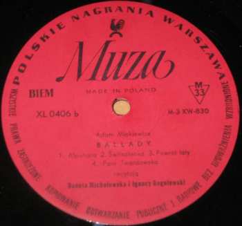 LP Adam Mickiewicz: Ballady