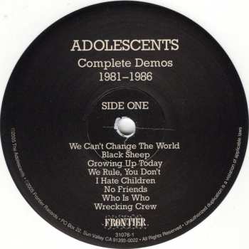 LP Adolescents: The Complete Demos 1980-1986 CLR