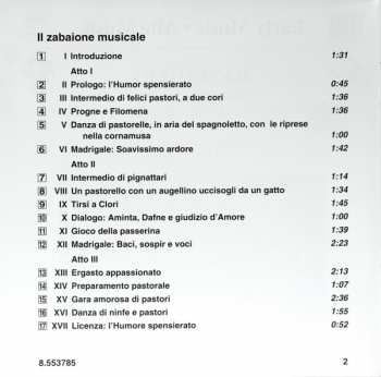 CD Sonatori De La Gioiosa Marca: Il Zabaione Musicale / Festino Nella Sera Del Giovedì Grasso Avanti Cena