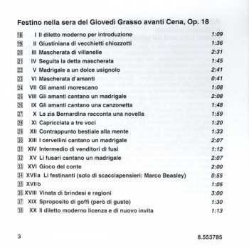 CD Sonatori De La Gioiosa Marca: Il Zabaione Musicale / Festino Nella Sera Del Giovedì Grasso Avanti Cena