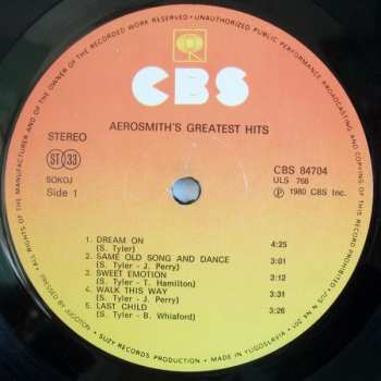 LP Aerosmith: Aerosmith's Greatest Hits