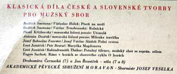 LP Moravan: Klasická Díla České A Slovenské Tvorby Pro Mužský Sbor