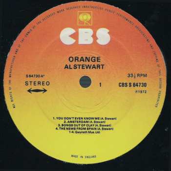 LP Al Stewart: Orange