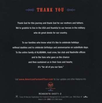 CD Alabama: The American Farewell Tour