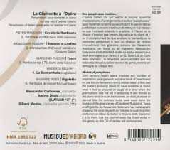 CD Alessandro Carbonare: La Clarinette à l'Opéra (Paraphrases of Italian opera arias for clarinet and piano)