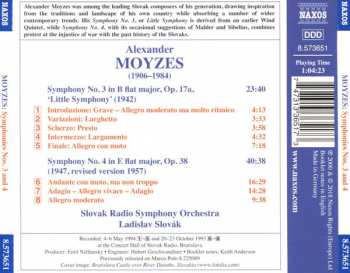CD Alexander Moyzes: Symphonies Nos. 3 & 4