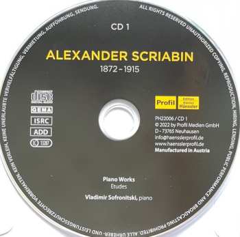12CD/Box Set Alexander Scriabine: 150th Anniversary / Piano Works