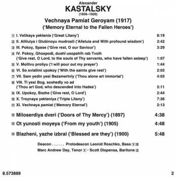 CD Alexandr Kastalsky: Memory Eternal 