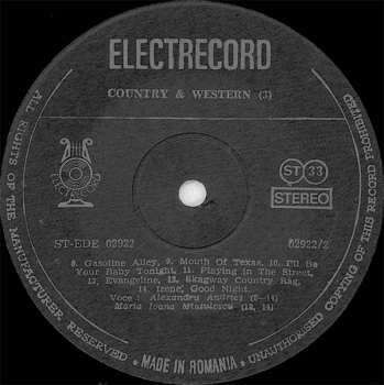 LP Alexandru Andrieș: Country & Western Greatest Hits (III)