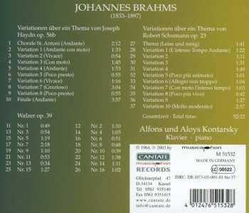 CD Johannes Brahms: Johannes Brahms - Haydn-Variationen op. 56b, Schumann-Variationen op. 23, Walzer op. 39