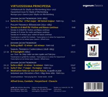 CD Alfred Gross: Virtuosissima Principessa - Cembalo Music For Sibylla From Württemberg  (1620-1707)