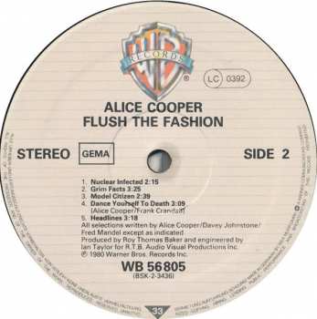 LP Alice Cooper: Flush The Fashion