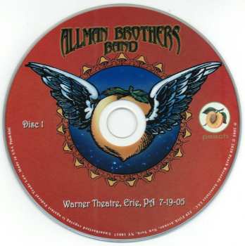 2CD The Allman Brothers Band: Warner Theatre, Erie, PA 7-19-05