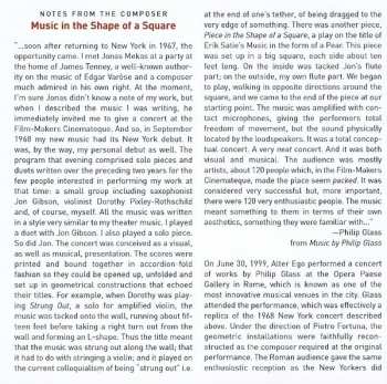 2CD Philip Glass: Music In The Shape Of A Square - 600 Lines