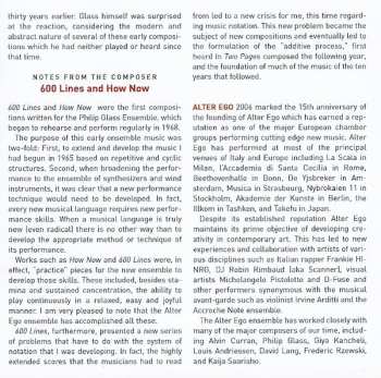 2CD Philip Glass: Music In The Shape Of A Square - 600 Lines