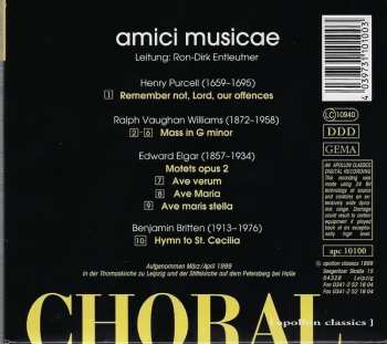 CD Amici Musicae: English Choral Music - Volume I