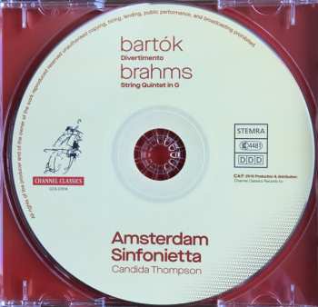 CD Johannes Brahms: Bartók (Divertimento), Brahms (String Quintet In G)