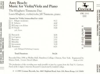 CD Amy Marcy Cheney Beach: Music For Violin/Viola And Piano