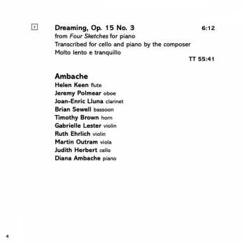 CD Amy Marcy Cheney Beach: Violin Sonata - Quartet For Strings in One Movement - Pastorale For Woodwind Quintet - Dreaming