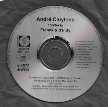 CD César Franck: Symphonic Variations / Symphony In D Minor / Symphony On A French Mountain Air