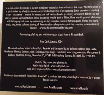 2CD Anne Clark: Notes Taken, Traces Left