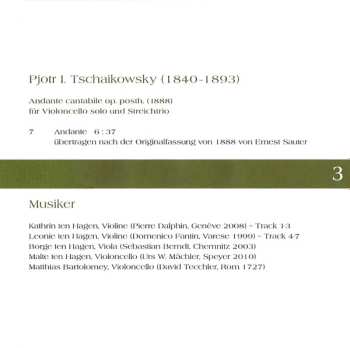SACD Pyotr Ilyich Tchaikovsky: Musique Romantique – Violine, Viola & 2 Violoncelli