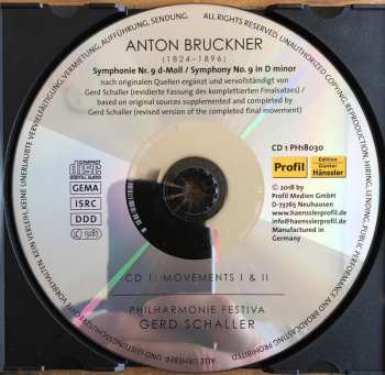 2CD Anton Bruckner: Symphony 9 With Completed Finale (Revised Version)