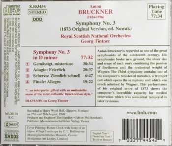 CD Anton Bruckner: Symphony No. 3 (1873 Original Version, Ed. Nowak)