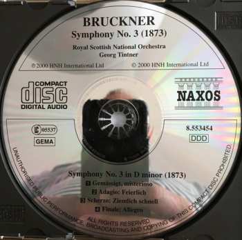 CD Anton Bruckner: Symphony No. 3 (1873 Original Version, Ed. Nowak)
