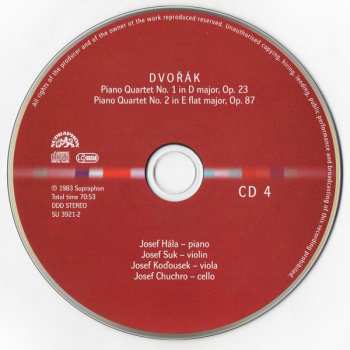 4CD/Box Set Antonín Dvořák: Chamber Works - Piano Quartets & Quintets - String Quintets & Sextet