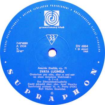 3LP Antonín Dvořák: Svatá Ludmila