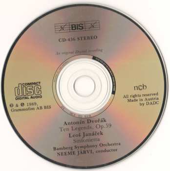 CD Antonín Dvořák: Dvořák: Legends • Janáček: Sinfonietta