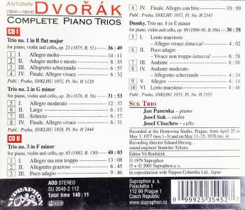 2CD Antonín Dvořák: Complete Piano Trios