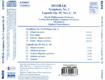 CD Antonín Dvořák: Symphony No. 2 / Legends Op. 59, Nos. 6-10
