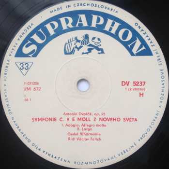 LP Antonín Dvořák: Symfonie E-Moll „Z Nového Světa“
