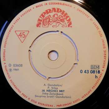 SP Jitka Zelenková: Čekej A Neplakej / Já Nechci Mít