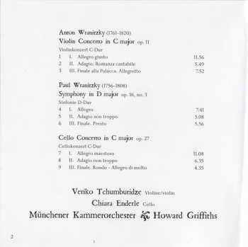 CD Antonín Vranický: Violin Concerto Op. 11 • Cello Concerto Op. 25 • Symphony Op. 16/3