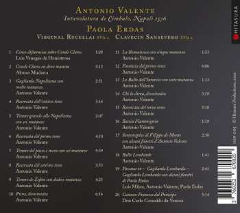 CD Antonio Valente: Intavolatura De Cimbalo (Napoli 1576)