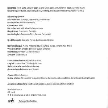 CD Antonio Vivaldi: Concerti Per Violino VII 'Per Il Castello'