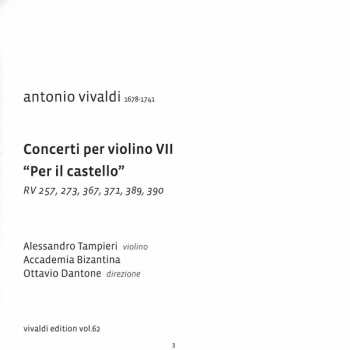 CD Antonio Vivaldi: Concerti Per Violino VII 'Per Il Castello'