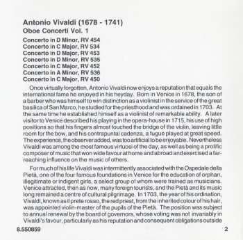 CD Antonio Vivaldi: Oboe Concerti, Vol. 1