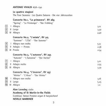 CD Antonio Vivaldi: The Four Seasons