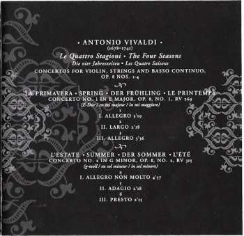 CD Antonio Vivaldi: Die Vier Jahreszeiten - 3 Konzerte Für Violine & Orchester (Ersteinspielung)