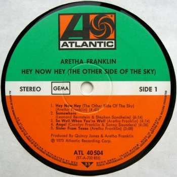 LP Aretha Franklin: Hey Now Hey (The Other Side Of The Sky)