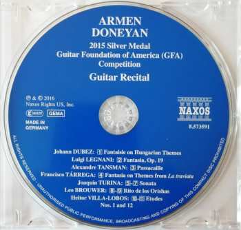 CD Armen Doneyan: Armen Doneyan: 2015 Silver Medal Guitar Foundation Of America (GFA) Competition - Guitar Recital